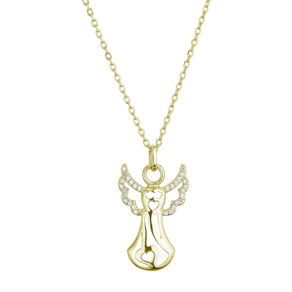 Pozlacený stříbrný náhrdelník anděl 12122.1