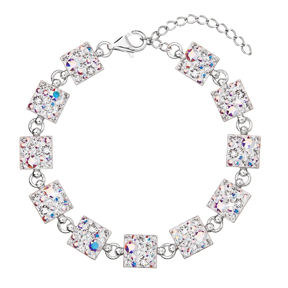 Levně Stříbrný náramek se Swarovski krystaly ab efekt 33047.2
