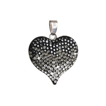Levně Přívěsek se Swarovski Elements srdce 34074.3 Jet