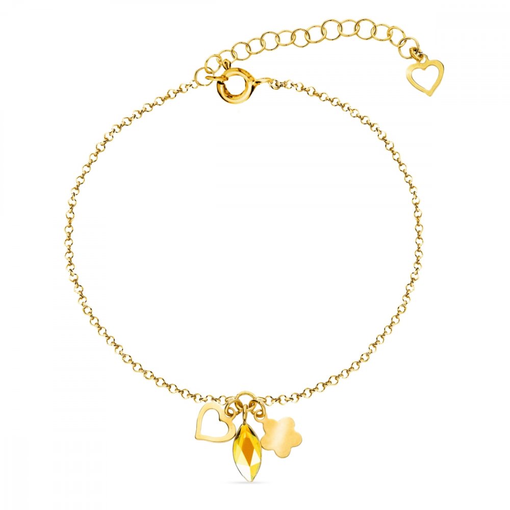 Náramek žlutý se Swarovski Elements Serenity BGMIX2201SF Sunflower