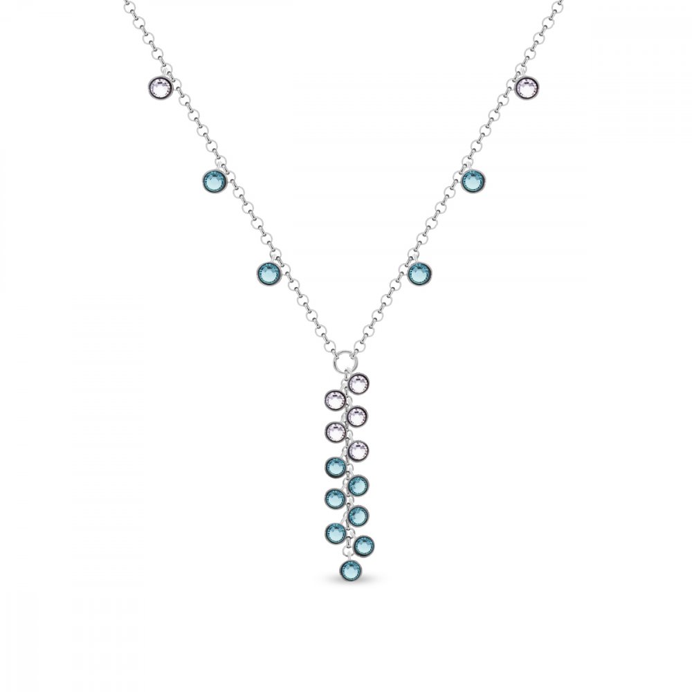 Levně Náhrdelník tyrkysový se Swarovski Elements Milipedo NKROLO2038LTU Light Turquoise