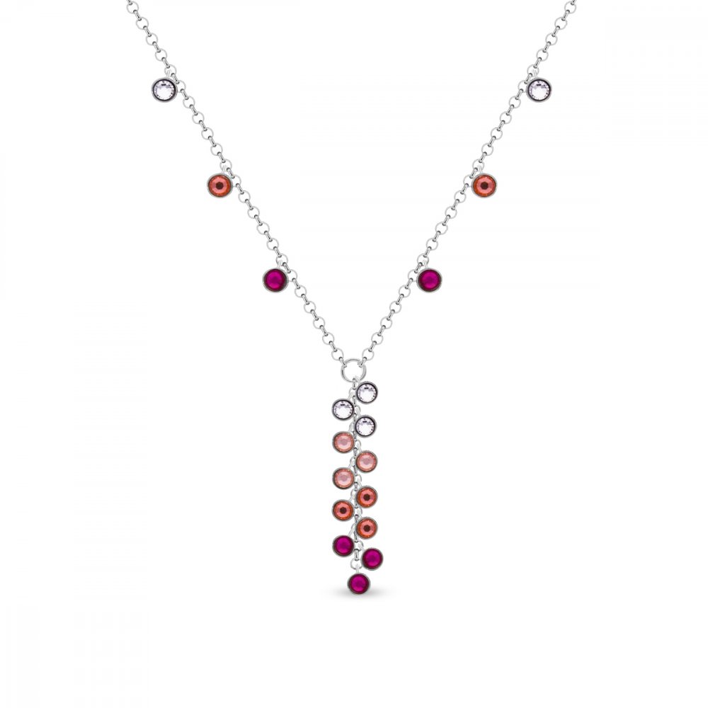Levně Náhrdelník červený se Swarovski Elements Milipedo NKROLO2038RU Ruby