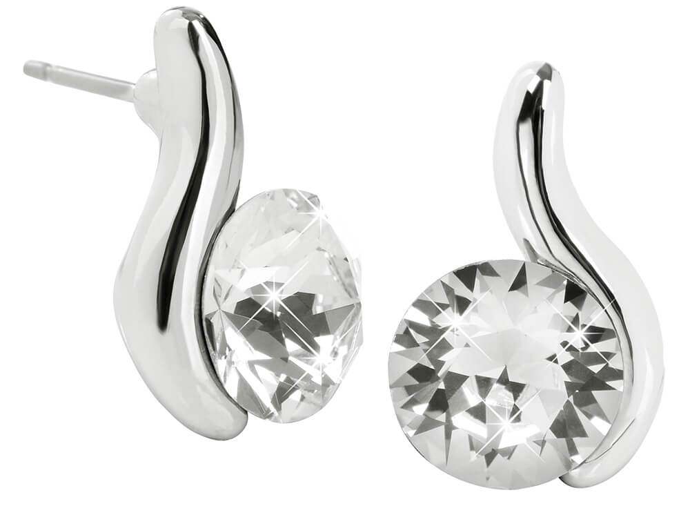 Náušnice se Swarovski Elements čirá vlnka Krystal