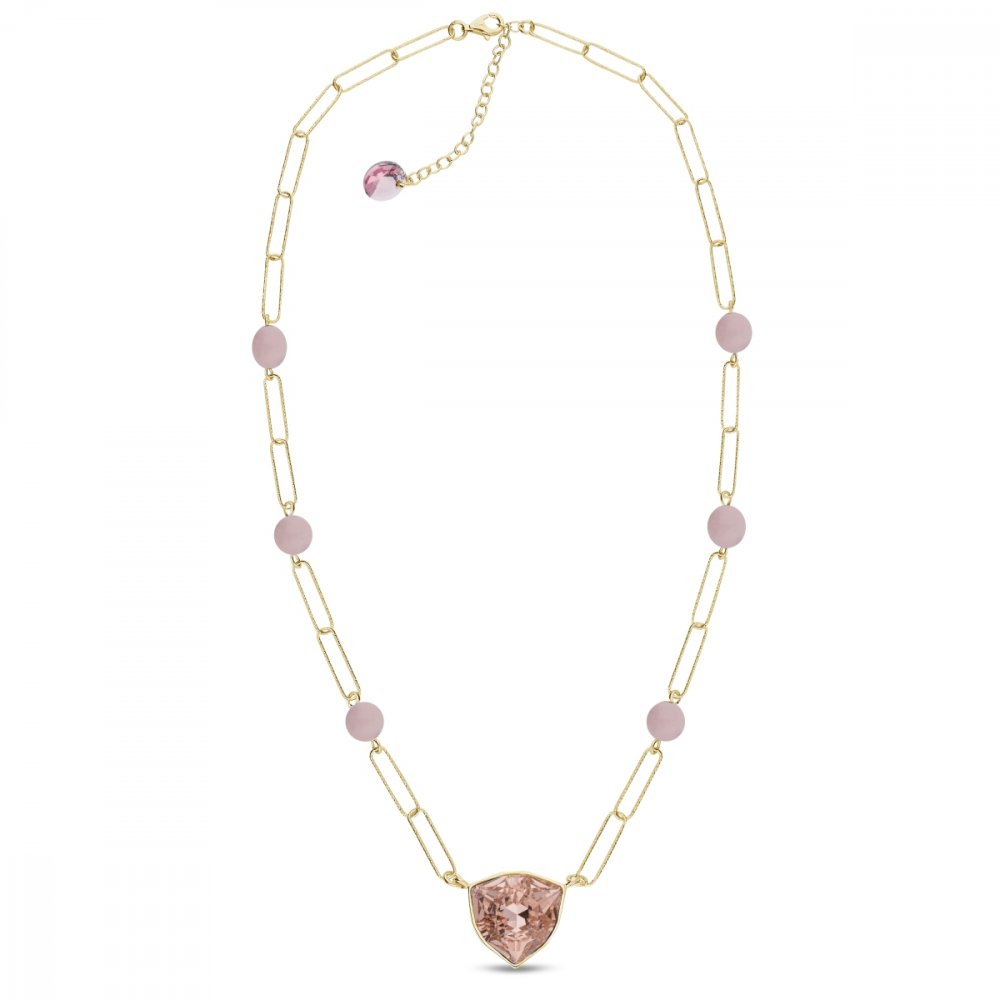 Stříbrný pozlacený náhrdelník růžový Trilliant NG4706VR6RQ Vintage Rose