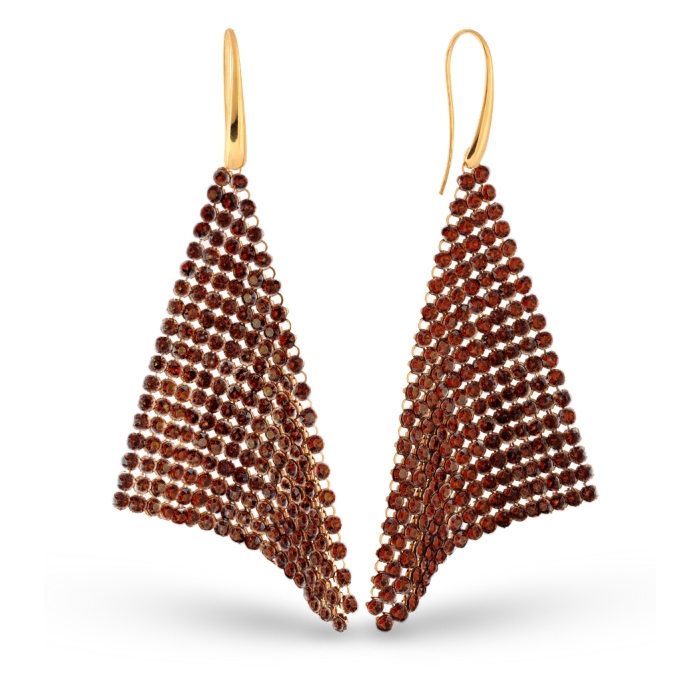 Náušnice se Swarovski Elements Chic KWMESH18ST Smoked Topaz