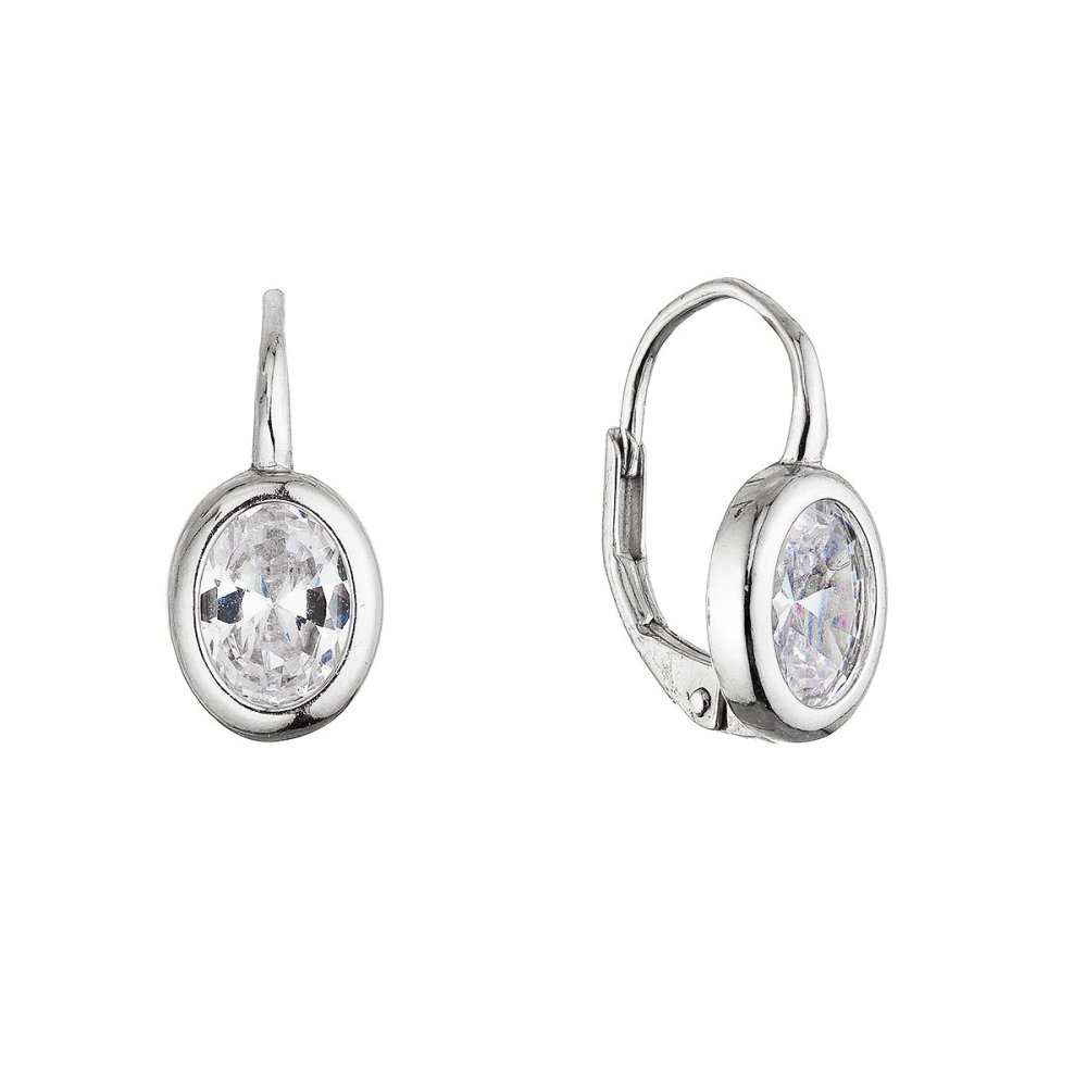 Stříbrné visací náušnice oválky 11652.1