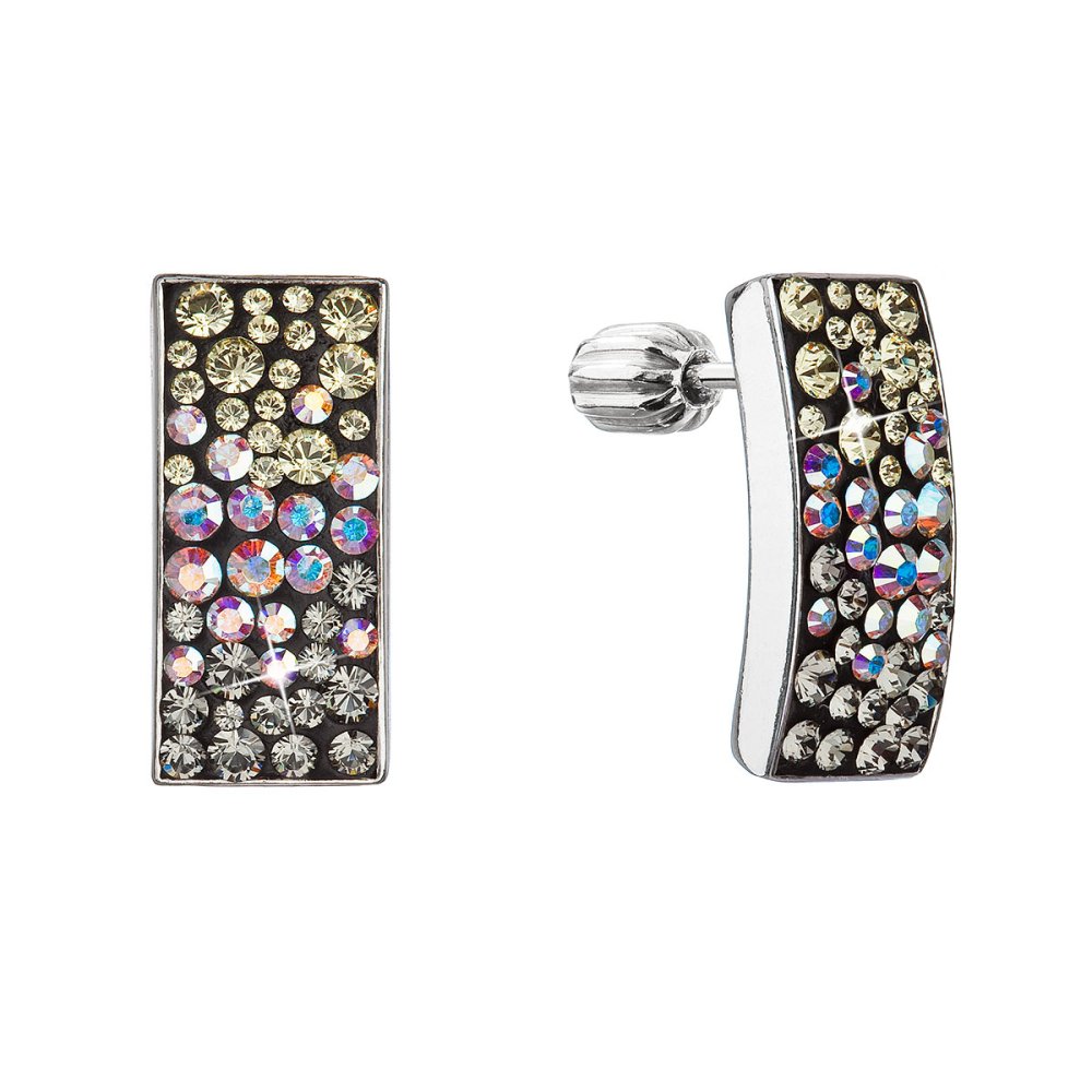 Levně Stříbrné visací náušnice se Swarovski krystaly měsíční 31303.3 moonlight