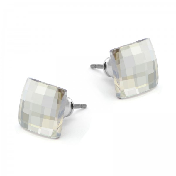 Levně Náušnice Swarovski elements diskočtverec šedé EMB 3.5, pecky