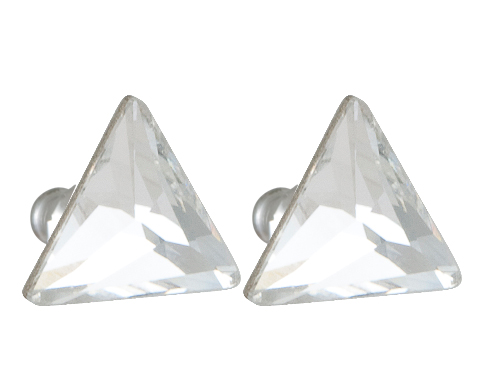 Náušnice se Swarovski Elements ve tvaru trojúhelníku, bílé