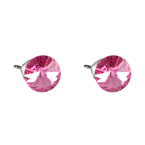 Náušnice Rivoli se Swarovski Elements Light Rose 8 mm