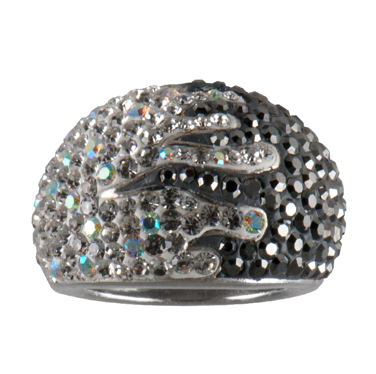 Levně Prsten se Swarovski Elements Krystal + AB + Hematite 61