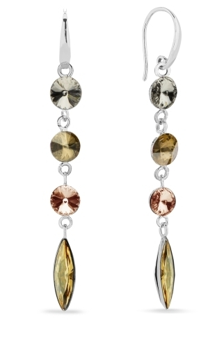 Náušnice se Swarovski Elements Willow KW112234200SSGS Silver Shadow