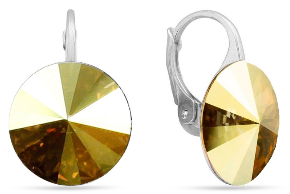 Náušnice zlaté Rivoli se Swarovski Elements Sweet Candy KA112214MS Metallic Sunshine 14 mm