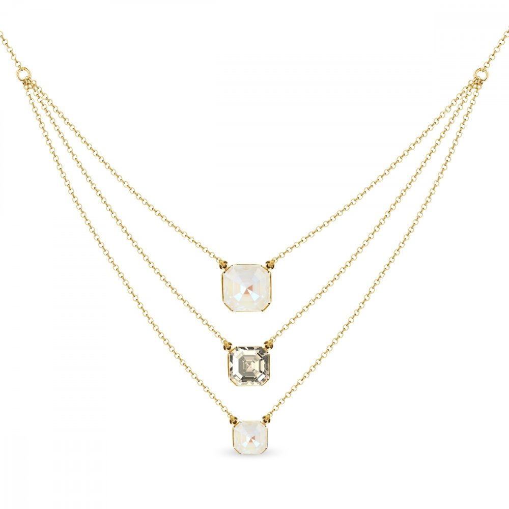 Levně Náhrdelník šedý se Swarovski Elements Imperial Trio NKG3ROLO4480LGDGS Light Grey DeLite