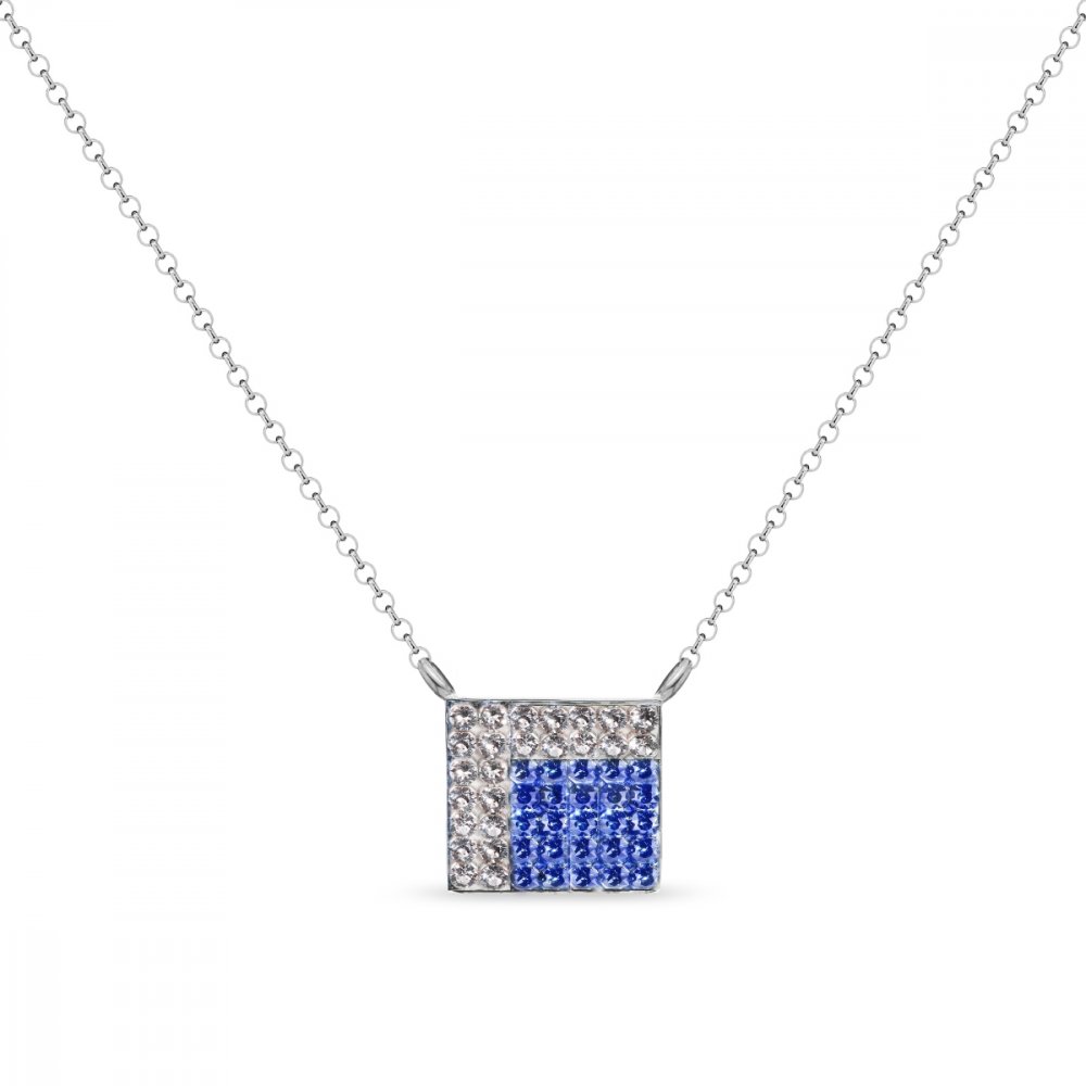 Náhrdelník modrý se Swarovski Elements Kingdom NNFM7CSA Sapphire