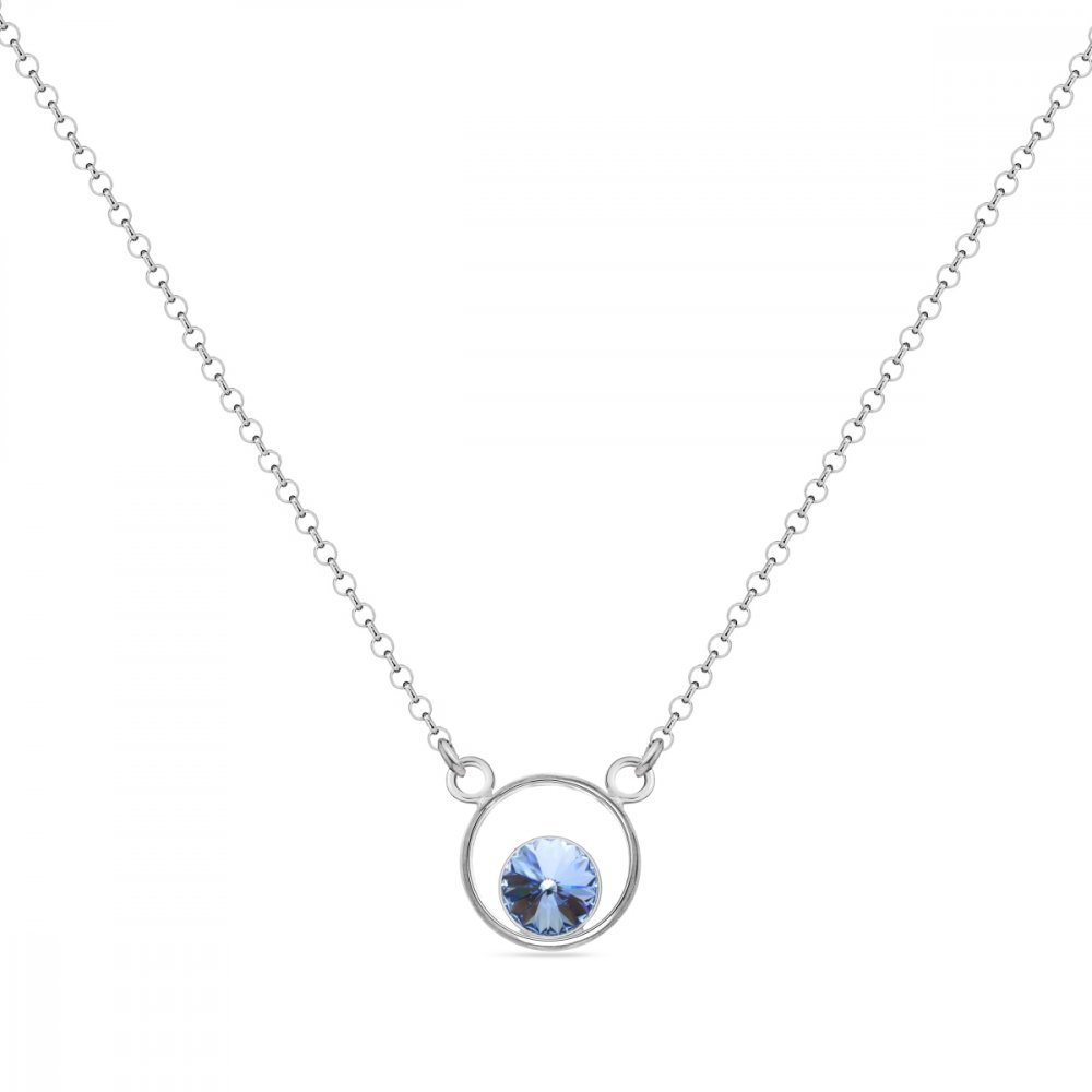 Náhrdelník modrý se Swarovski Elements Fame NOM1122SS29LS Light Sapphire