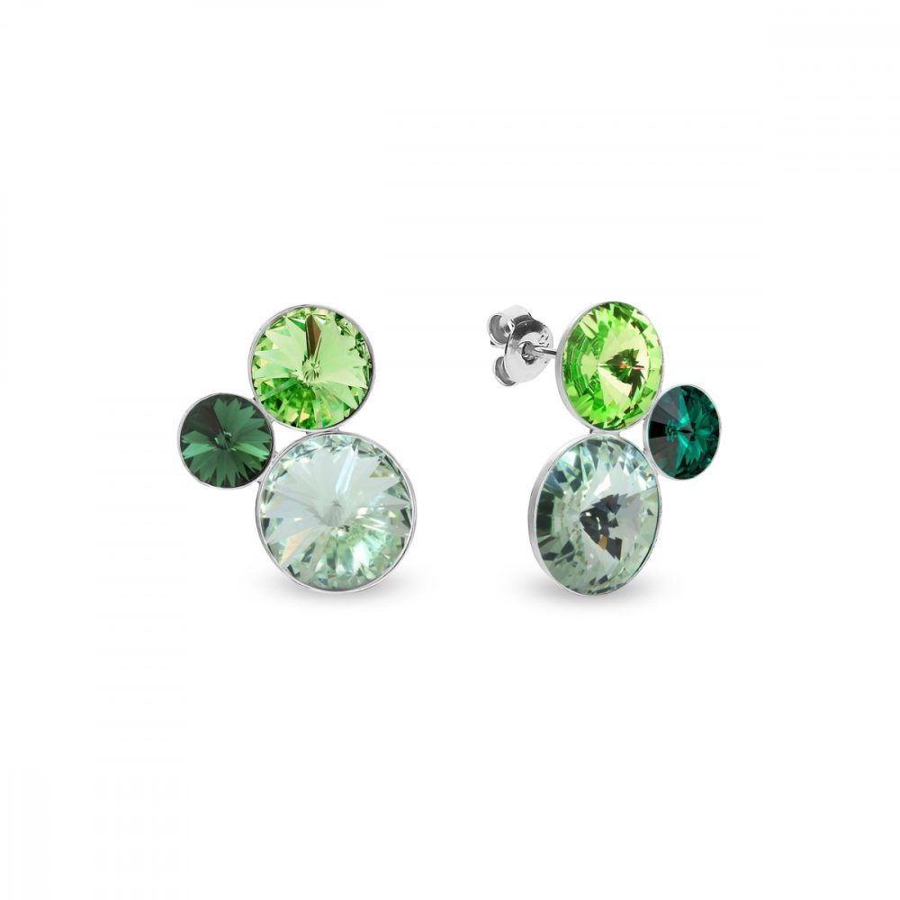 Stříbrné náušnice zelené se Swarovski Elements Sweetie K11223EM Emerald