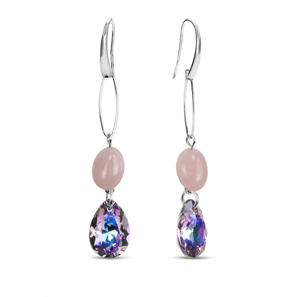 Stříbrné náušnice fialové Sassolino KW6433VL10MIX Vitrail Light