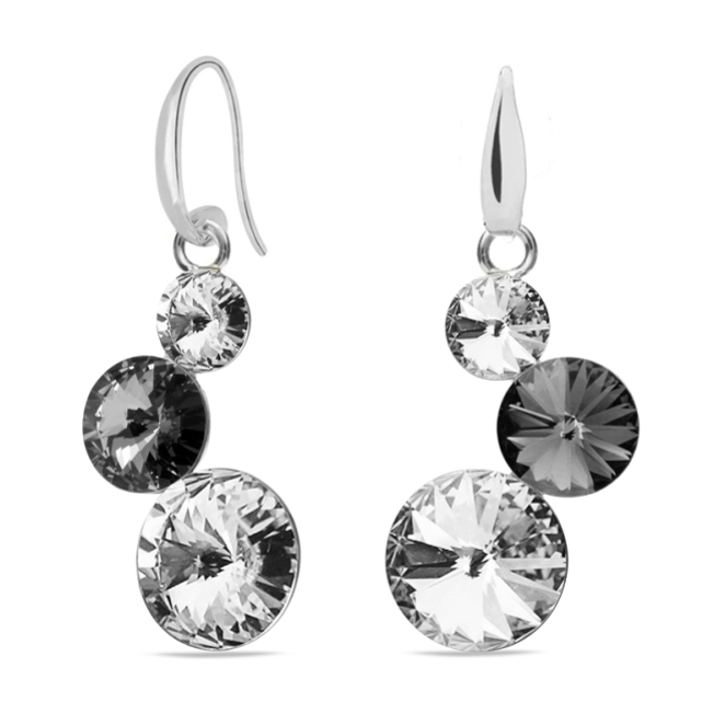 Levně Náušnice KW11223CSN se Swarovski Elements Lollipop KW11223CSN Silver Night