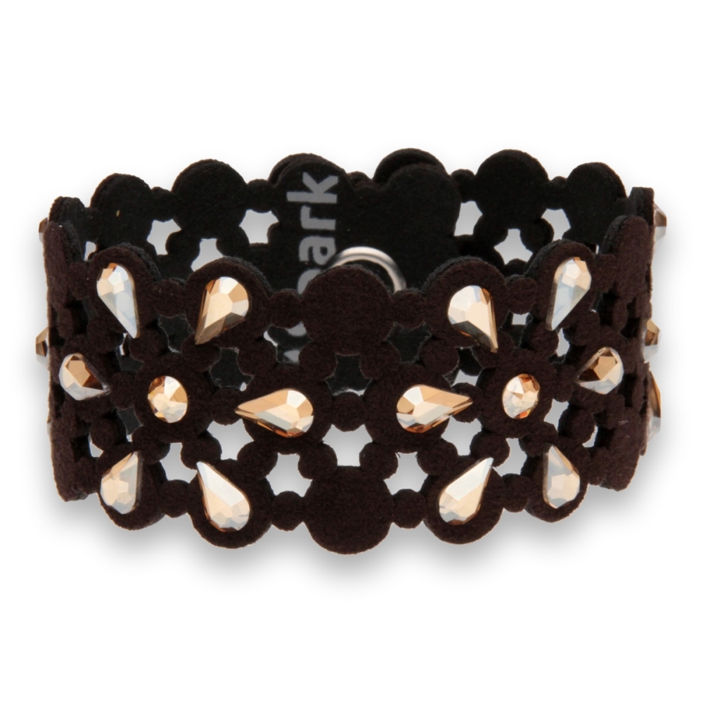 Náramek se Swarovski Elements krystaly hnědý Daisy B2300MOGS Golden Shadow