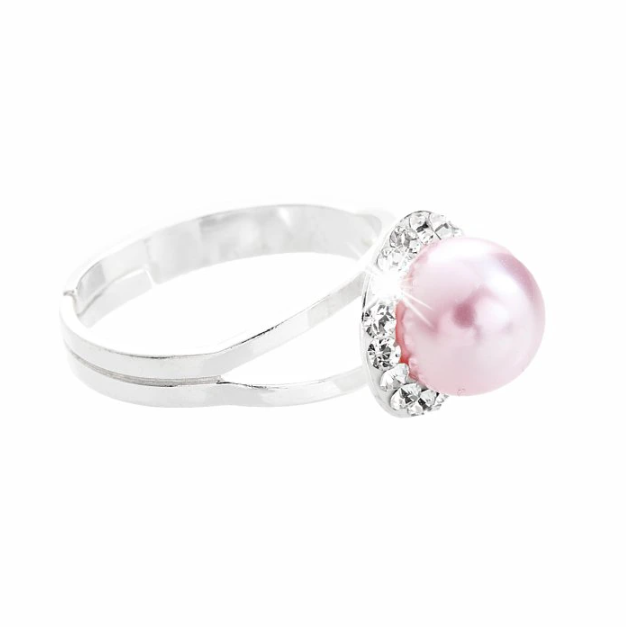 Stříbrný prsten se Swarovski Elements perla Rose