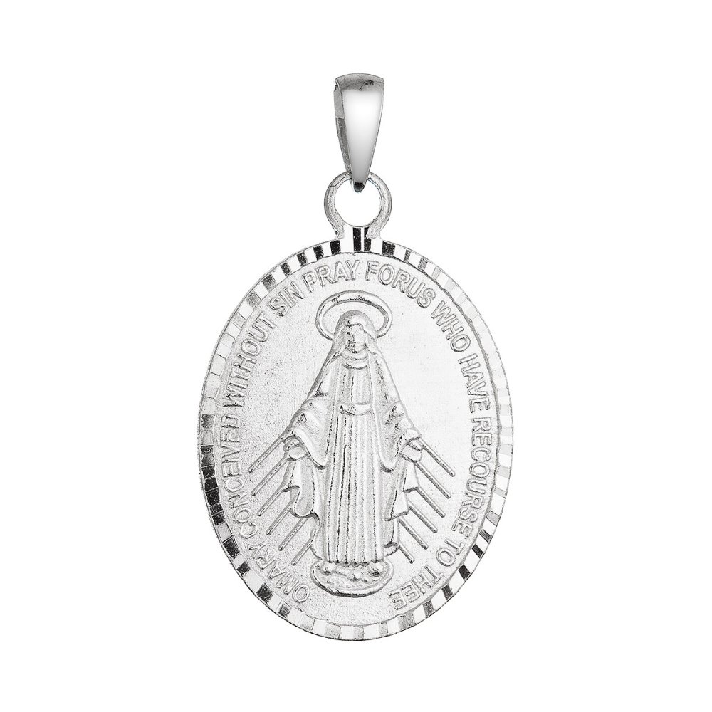 Stříbrný přívěsek madailon Madonka 64089