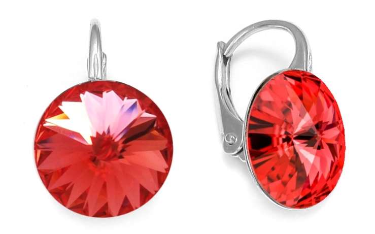Levně Náušnice oranžové Rivoli se Swarovski Elements Sweet Candy K112212PA Padparadscha 12 mm