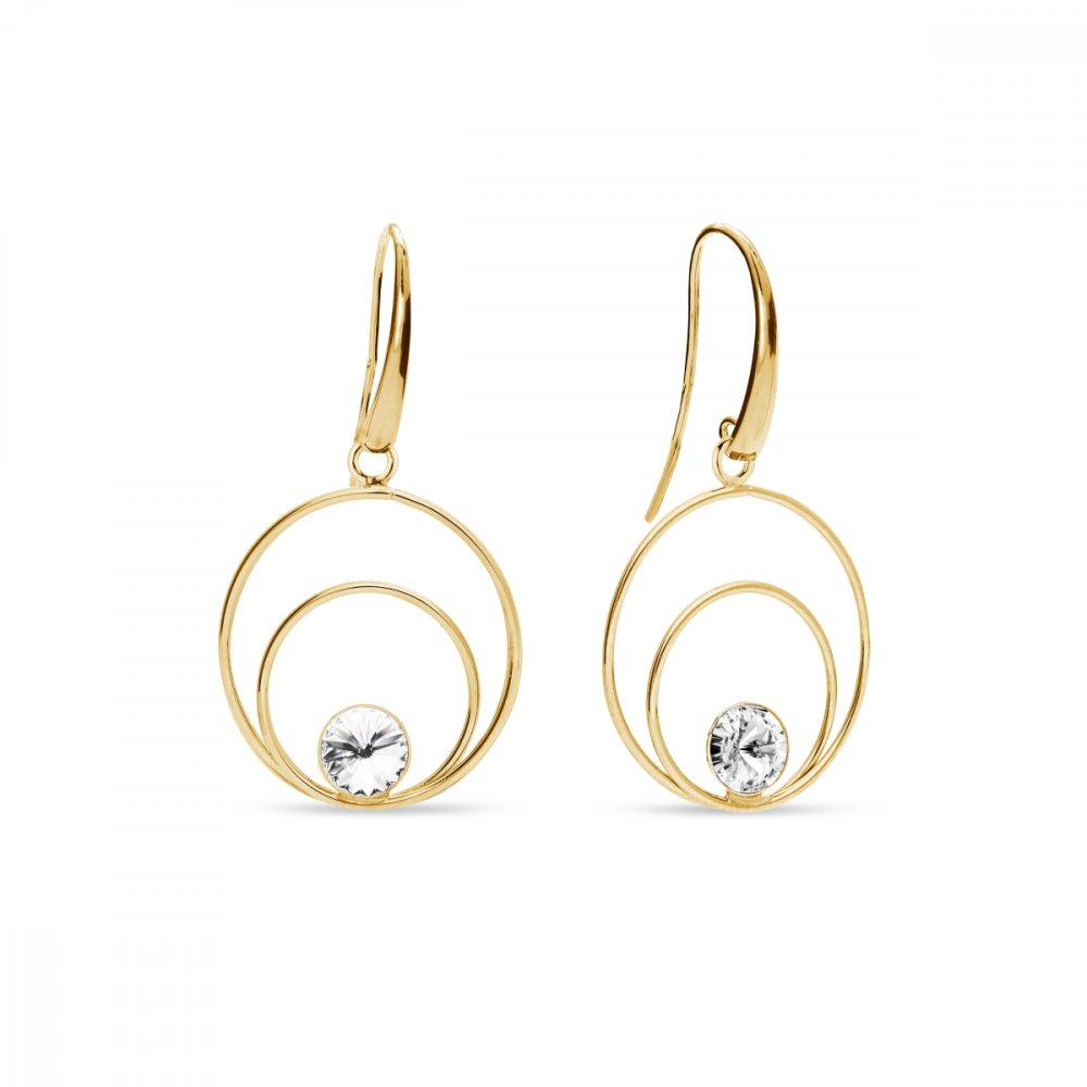 Levně Náušnice čiré se Swarovski Elements Glory KWODG1122SS29C Krystal