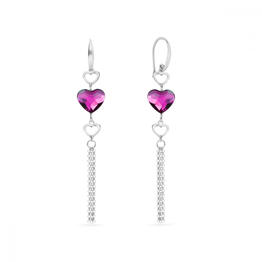 Náušnice růžové se Swarovski Elements Soul KWS280810F Fuchsia