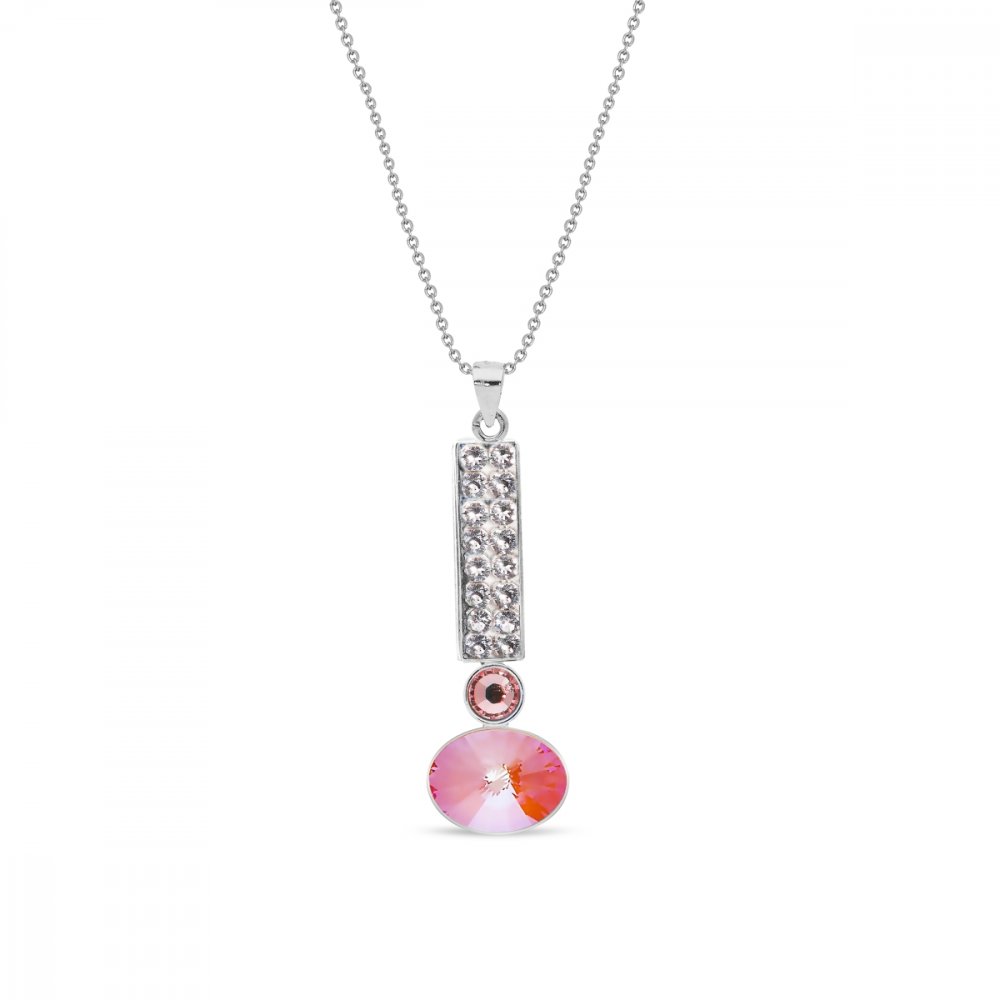Levně Náhrdelník oranžový se Swarovski Elements Lingo NFM4122COGD Orange Glow DeLite
