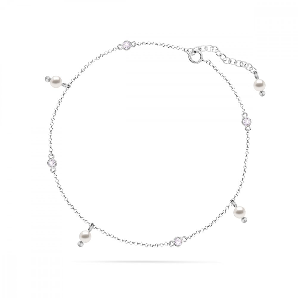 Řetízek na nohu bílý se Swarovski Elements Milo BA5818W White