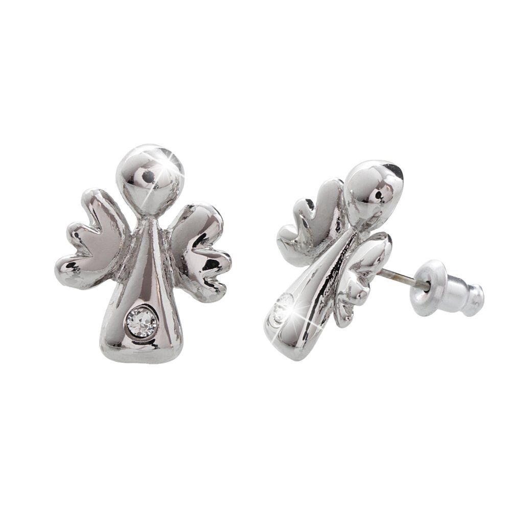 Náušnice čiré se Swarovski Elements Andílek Krystal