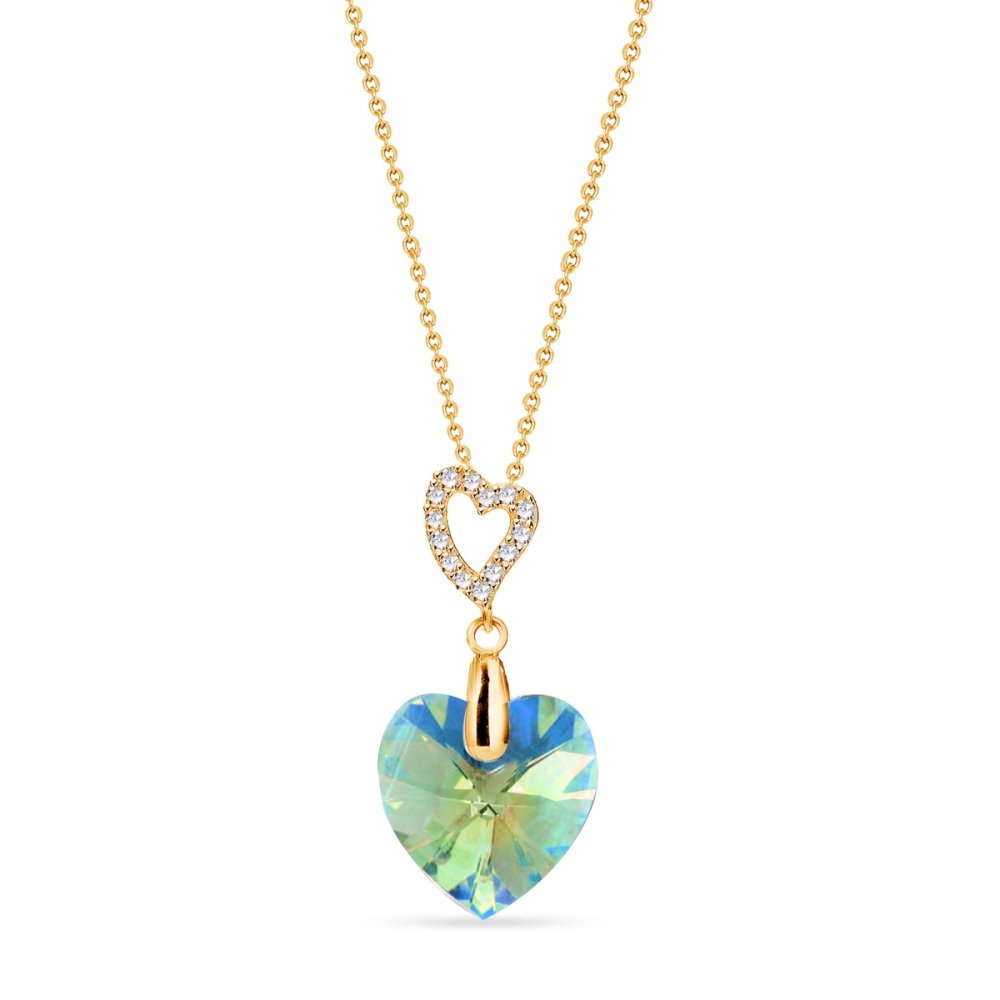 Levně Náhrdelník zelený se Swarovski Elements Amore NCSG622814ERSH Erinite Shimmer