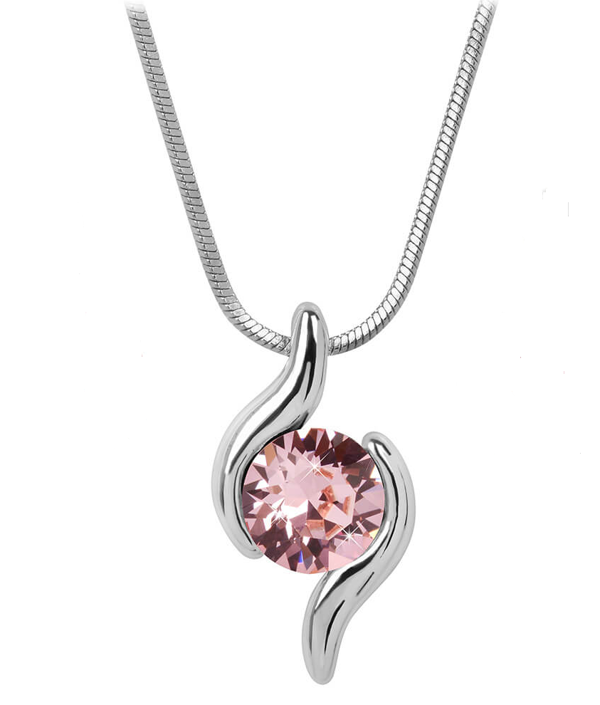 Náhrdelník se Swarovski Elements růžová vlnka Light Rose