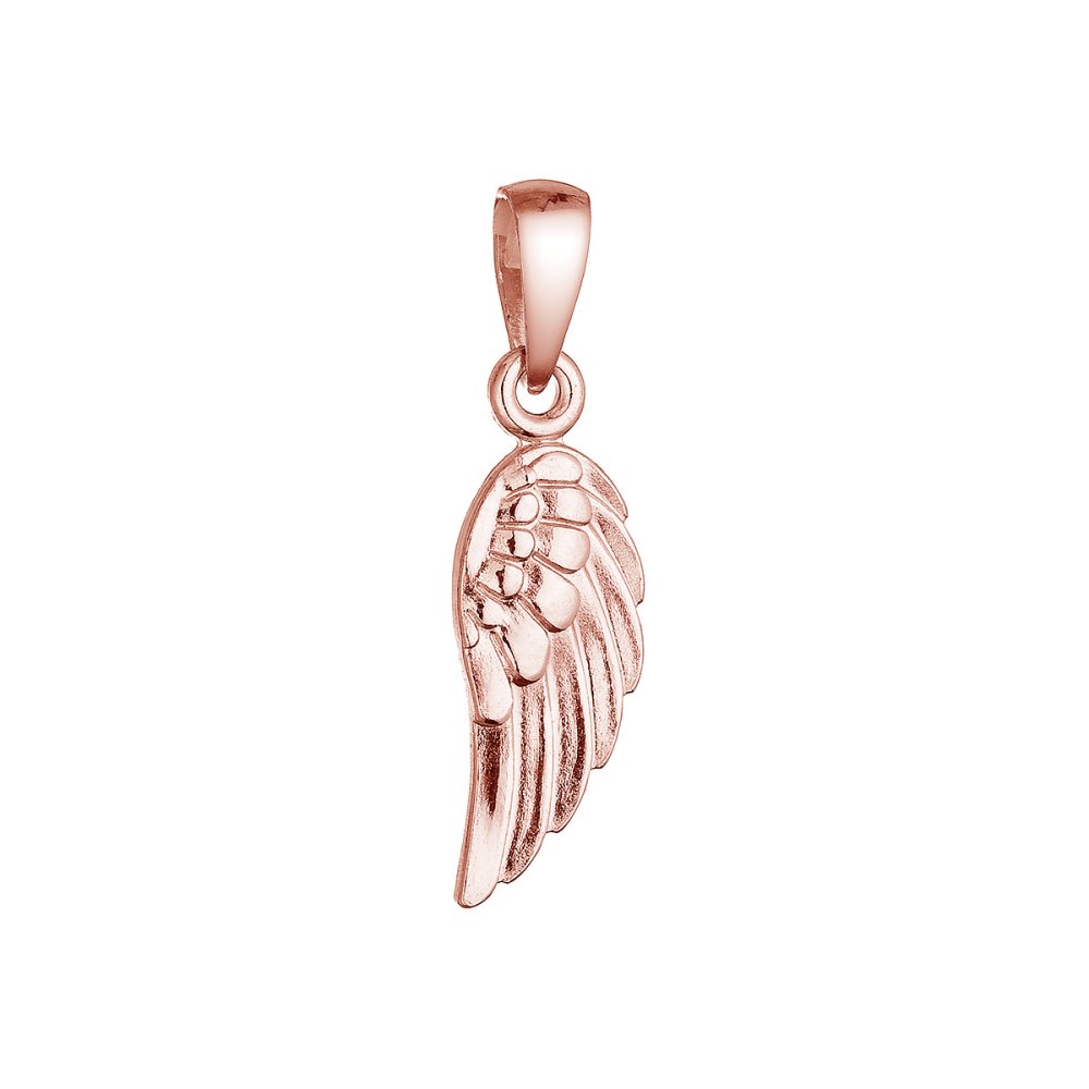 Pozlacený stříbrný přívěsek andělské křídlo 64088 rose gold