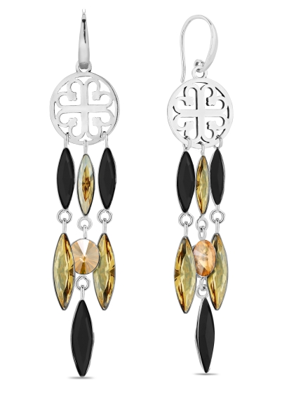 Náušnice se Swarovski Elements Roseta KWDR4200SS29JGSLP Gold Shadow