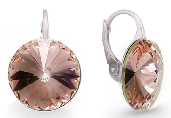 Náušnice růžovo oranžové Rivoli se Swarovski Elements Sweet Candy KA112214VR Vintage Rose 14 mm