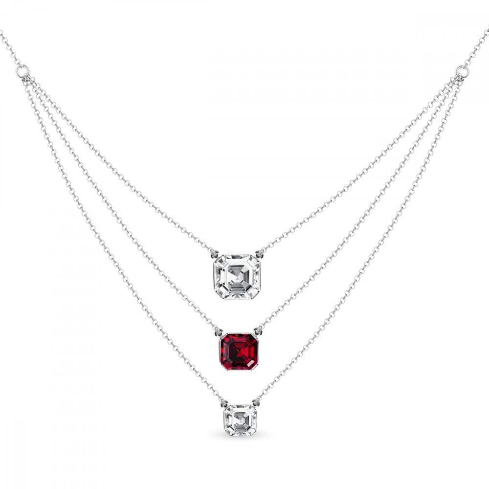 Náhrdelník červený se Swarovski Elements Imperial Trio NK3ROLO4480CSC Scarlet