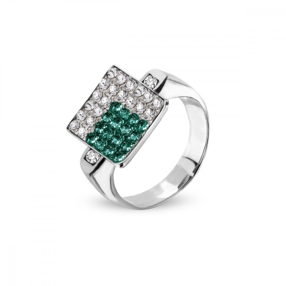 Prsten zelený se Swarovski Elements Kingdom PFM6CEM Emerald 56