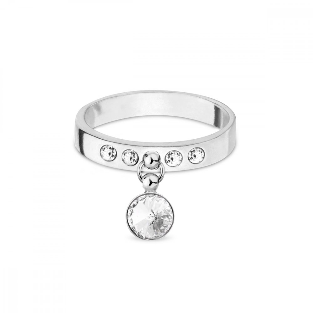 Prsten čirý se Swarovski Elements Glee PKO1122SS29C Krystal 56