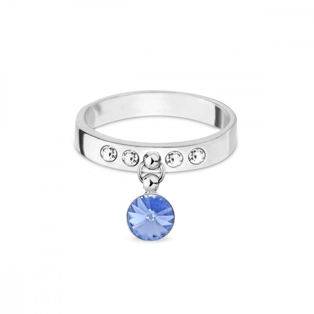 Prsten modrý se Swarovski Elements Glee PKO1122SS29LSC Light Sapphire 56