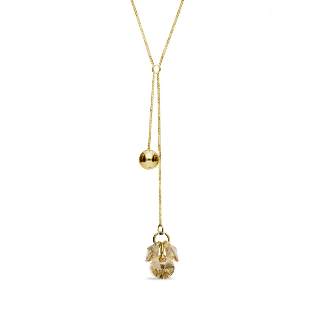 Levně Náhrdelník zlatý se Swarovski Elements Vinber Gold NKLG6428GS Golden Shadow