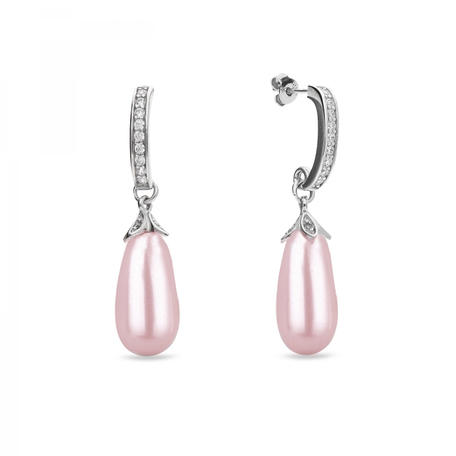 Náušnice se Swarovski Elements perla Rose