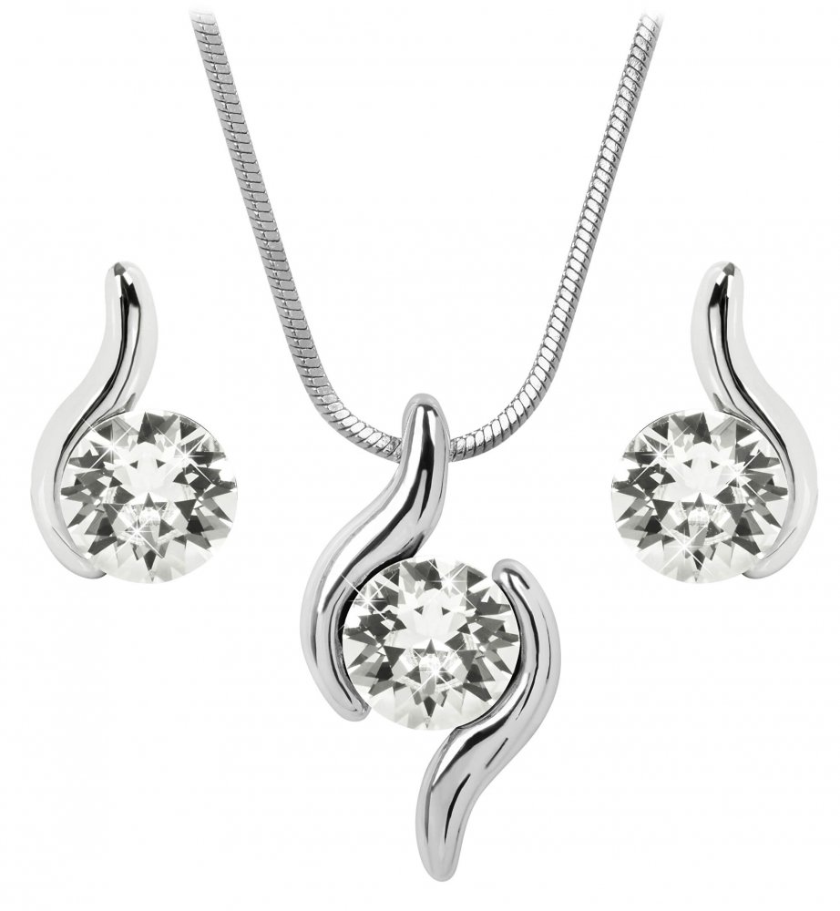 Souprava se Swarovski Elements vlnka čirá Krystal