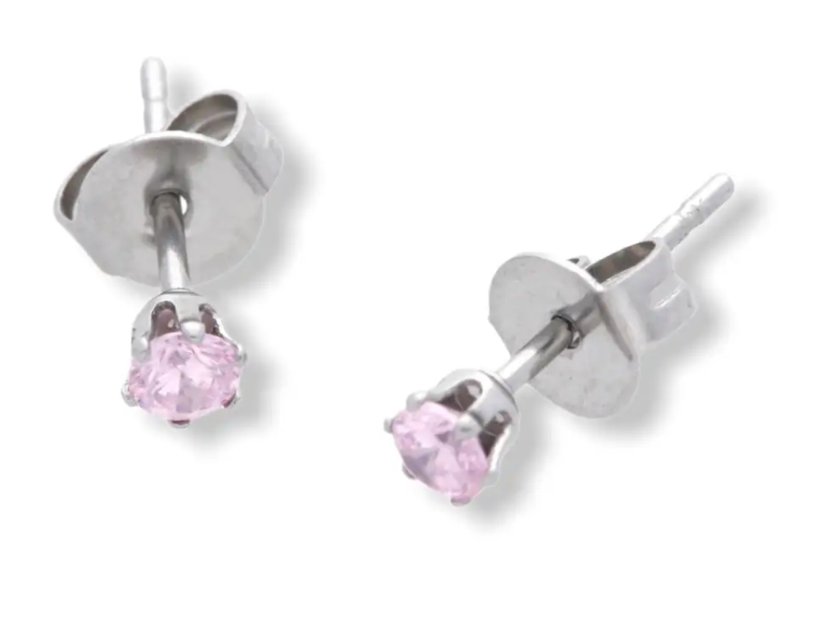 Náušnice tečka na puzetu růžové