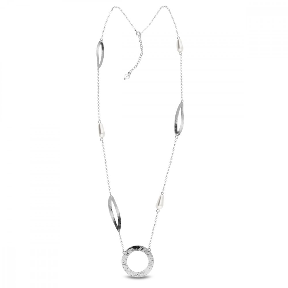 Stříbrný náhrdelník bílý perlový Lulu ND5844W White Pearl