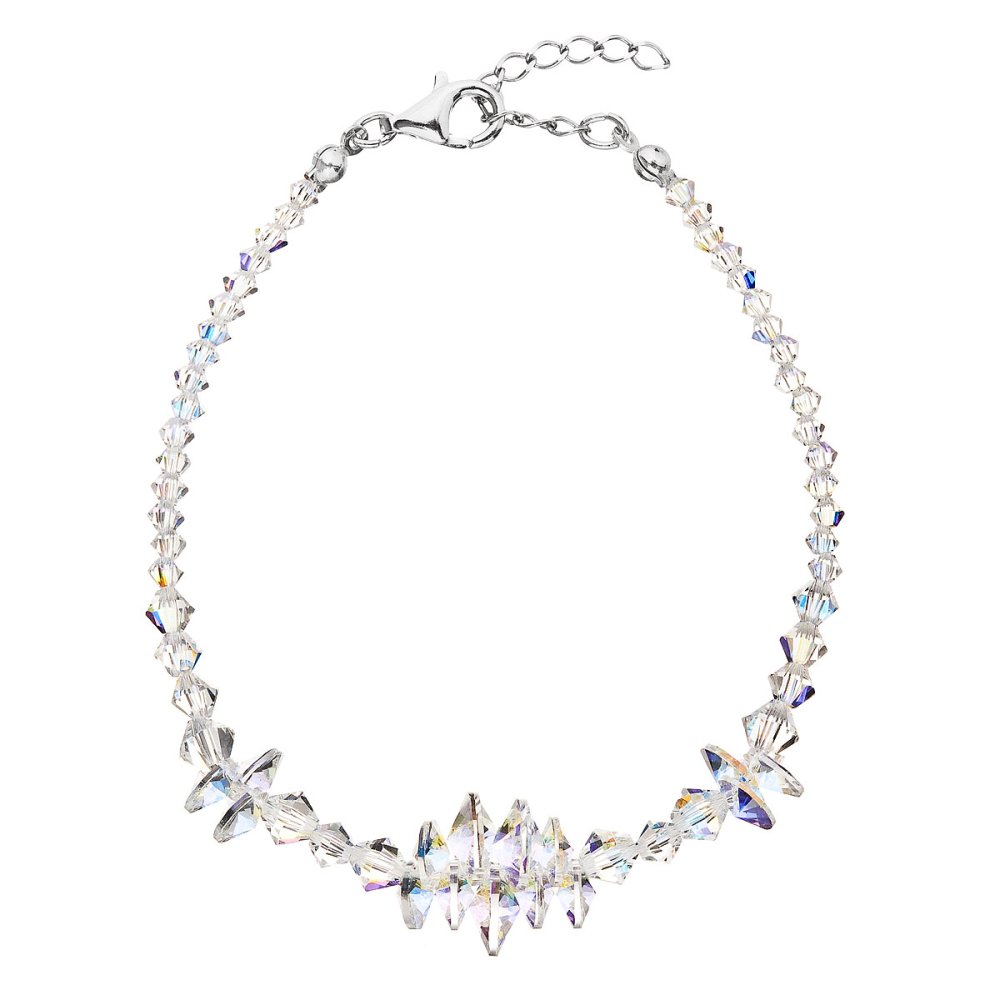 Levně Stříbrný náramek se Swarovski krystaly AB efekt 33107.2 AB