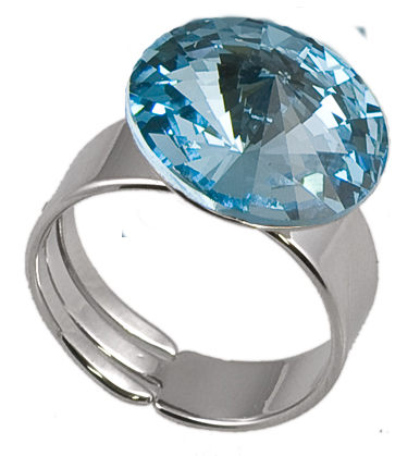 Prsten Rivoli se Swarovski Elements Aqua 14 mm