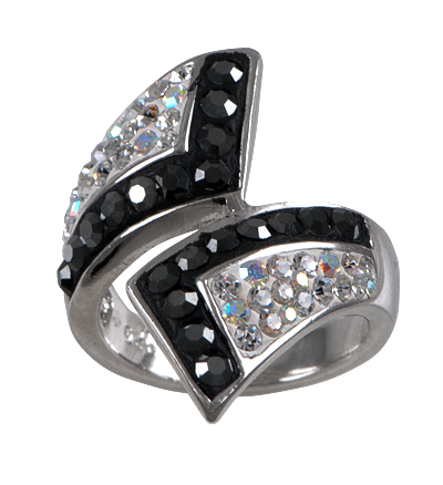 Prsten se Swarovski Elements Krystal Jet 59