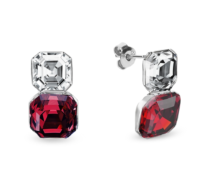 Levně Náušnice červené se Swarovski Elements Imperial Duo KT44802CSC Scarlet